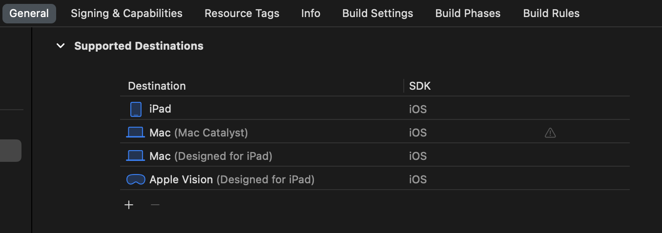 Selecting iPad as destination